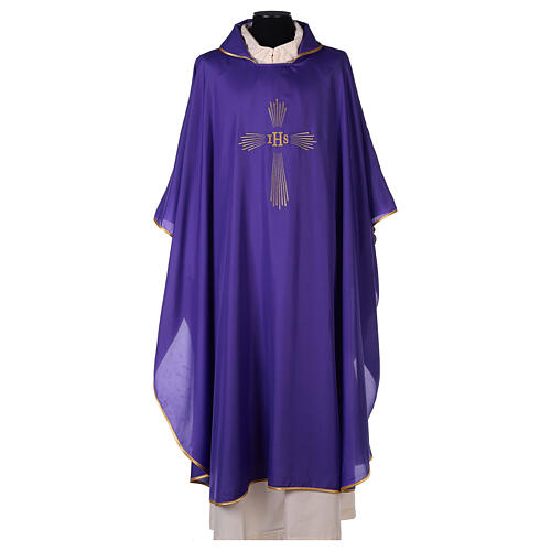 Ultralight Chasuble 100% polyester 4 colors IHS cross rays OFFER 8