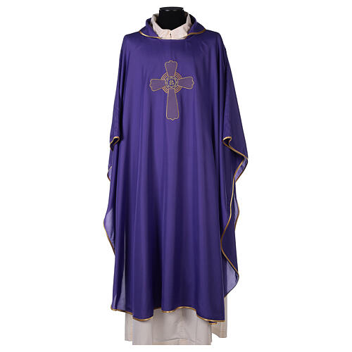 Ultralight Polyester chasuble with cross embroidery OFFER 6