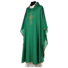 Chasuble polyester broderie croix décorée s3