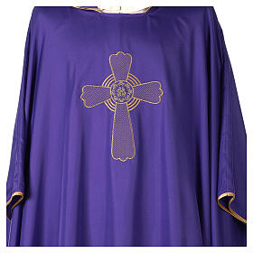 Chasuble polyester broderie croix décorée PROMO