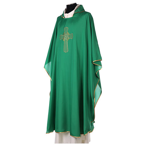Ultralight Chasuble in polyester cross embroidery 7