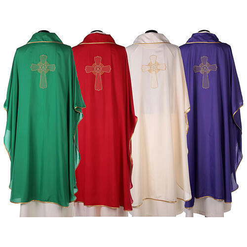Ultralight Chasuble in polyester cross embroidery 8