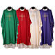 Ultralight Chasuble in polyester cross embroidery s1
