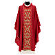 100% wool chasuble with decoration of golden grape shoots and strass s5