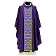 100% wool chasuble with decoration of golden grape shoots and strass s9