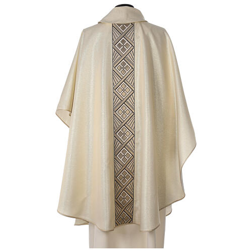 Gold chasuble in polyester and wool with gold gallon 7