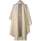 Gold chasuble in polyester and wool with gold gallon s7