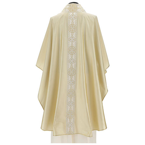Ivory chasuble in pure silk with gallon 4