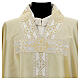 Ivory chasuble in pure silk with gallon s2