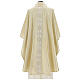Ivory chasuble in pure silk with gallon s4