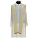 Ivory chasuble in pure silk with gallon s6