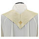 Ivory chasuble in pure silk with gallon s7