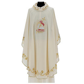 Chasuble in pure ivory wool