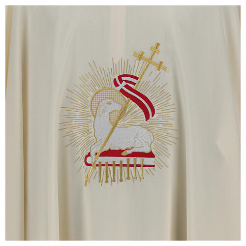 Chasuble in pure ivory wool 3
