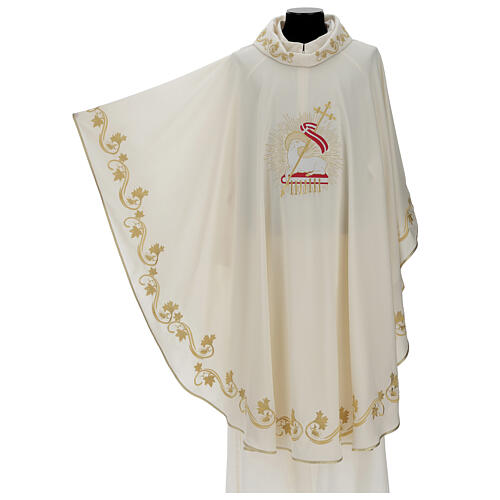 Chasuble in pure ivory wool 4