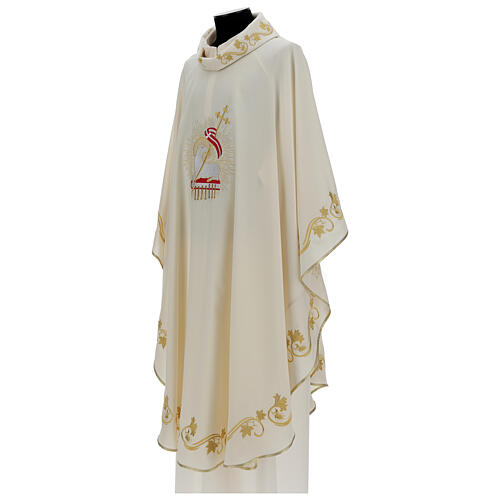 Chasuble in pure ivory wool 5