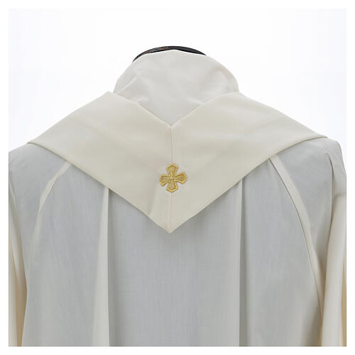 Chasuble in pure ivory wool 8