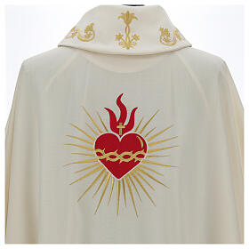 Ivory chasuble in pure wool with embroidery