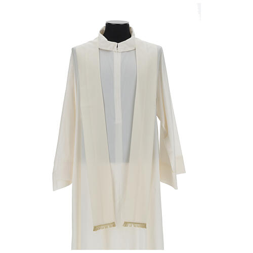 Ivory chasuble in pure wool with embroidery 7