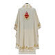 Ivory chasuble in pure wool with embroidery s6