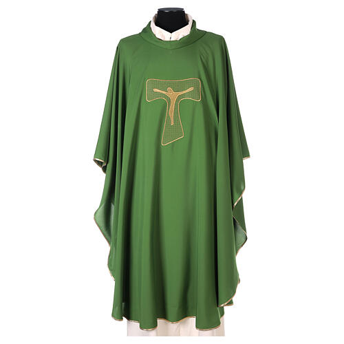 "Superlight" polyester chasuble with Tau embroidery 3