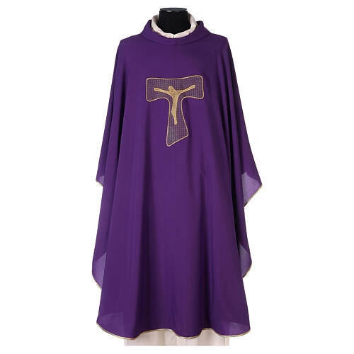 "Superlight" polyester chasuble with Tau embroidery 7
