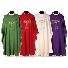 Chasuble in super-light polyester with embroidered Tau 4 colors