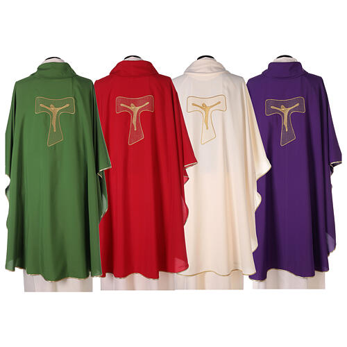 Chasuble in super-light polyester with embroidered Tau 4 colors 9