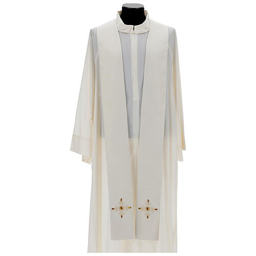 Chasuble 100% polyester, golden and ecru decorations, embroidery and trimming, Limited Edition 5