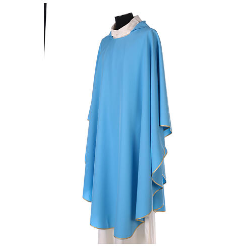 Light blue simple chasuble, 100% polyester 2