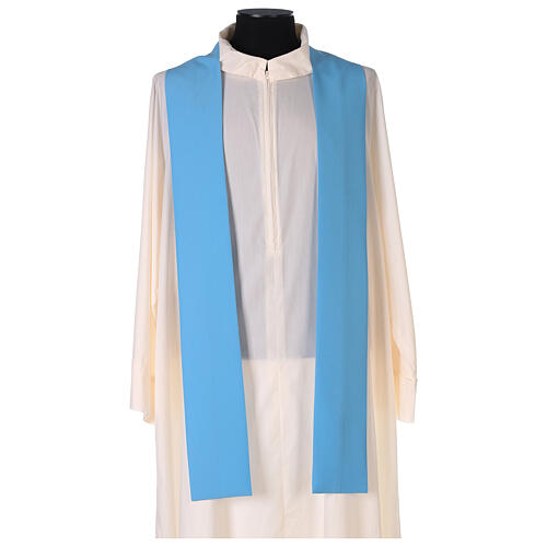 Light blue simple chasuble, 100% polyester 4