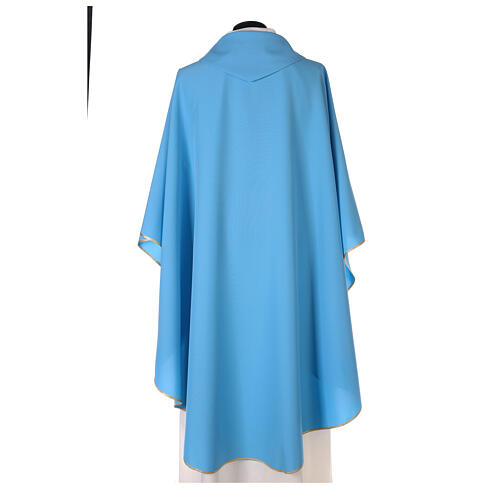 Chasuble bleu clair uni 100% polyester simple 3