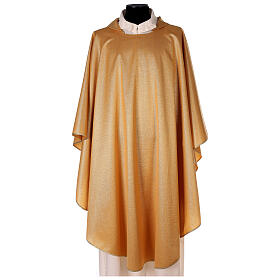 Gold simple chasuble, 80% wool, 20% lurex