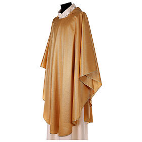 Gold simple chasuble, 80% wool, 20% lurex