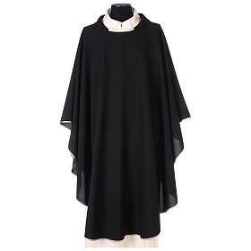 Black simple chasuble, 100% polyester