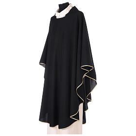 Black simple chasuble, 100% polyester