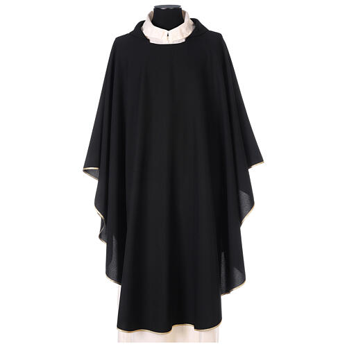 Black simple chasuble, 100% polyester 1