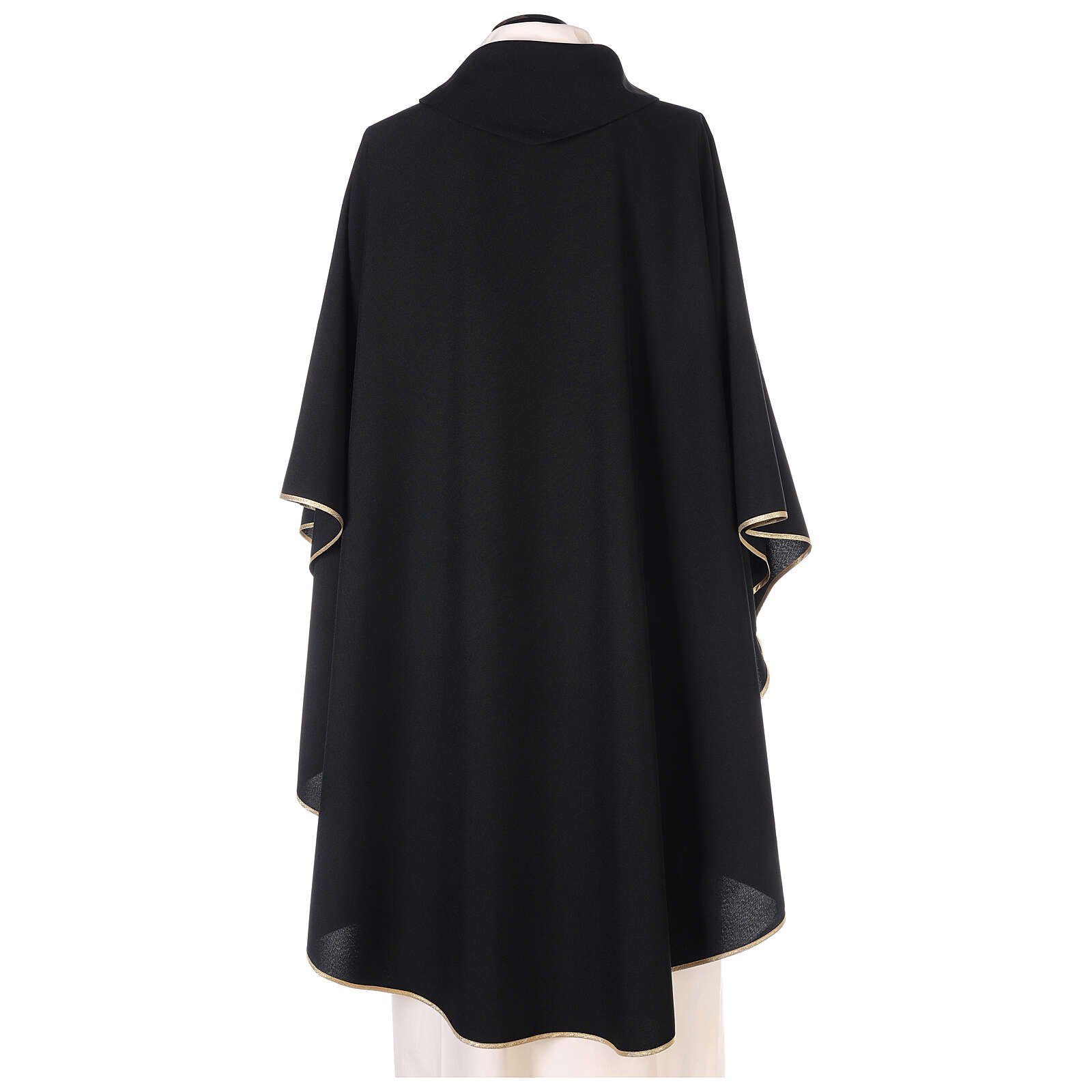 Plain black chasuble, 100% polyester | online sales on HOLYART.com