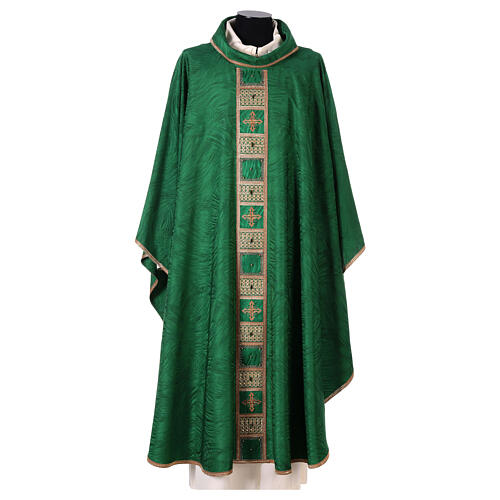 Priest chasuble in acetate viscose agremanistitch work strass machine embroidery Gamma 2