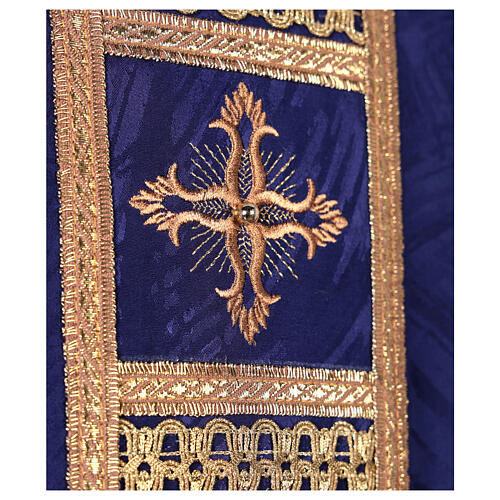 Priest chasuble in acetate viscose agremanistitch work strass machine embroidery Gamma 10