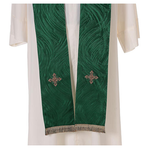 Priest chasuble in acetate viscose agremanistitch work strass machine embroidery Gamma 14