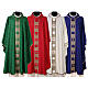 Priest chasuble in acetate viscose agremanistitch work strass machine embroidery Gamma s1