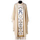 Ivory Marian chasuble with light blue flowers, 100% wool Gamma s1