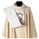 Ivory Marian chasuble with light blue flowers, 100% wool Gamma s7