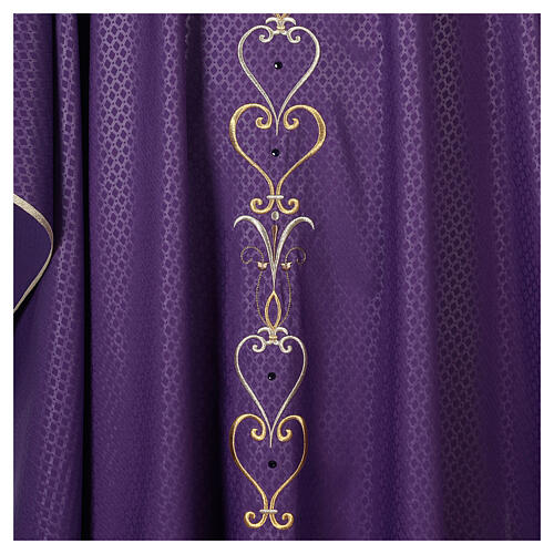 Chasuble of printed polyester fabric, machine emboidery and stones Gamma 8