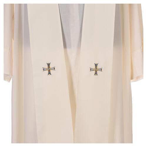 Marian chasuble, 100% polyeter, machine embroidery, lily and monogram Gamma 8