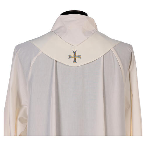 Marian chasuble, 100% polyeter, machine embroidery, lily and monogram Gamma 9