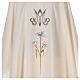 Marian chasuble, 100% polyeter, machine embroidery, lily and monogram Gamma s2