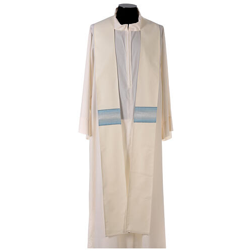 Marian chasuble coloured collar and central strip, 97% wool 3% lurex Gamma 6