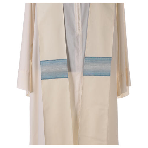 Marian chasuble coloured collar and central strip, 97% wool 3% lurex Gamma 7